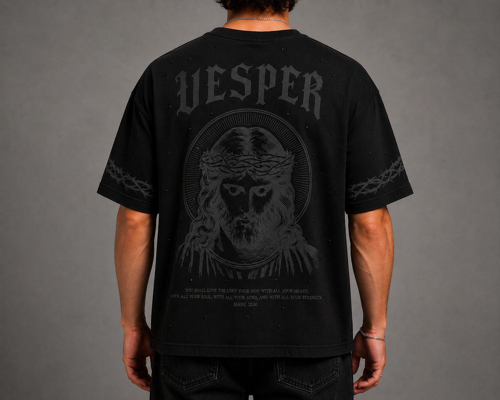Vesper Rhinestone Cross T-Shirt