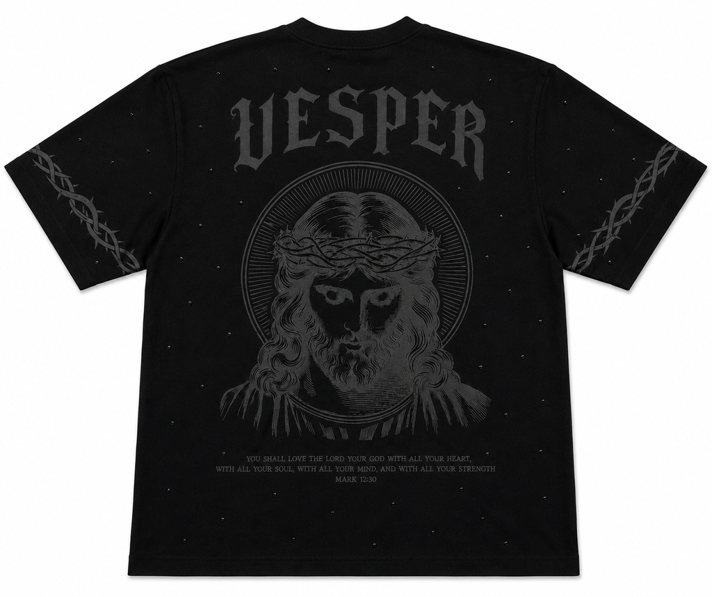 Vesper Rhinestone Cross T-Shirt